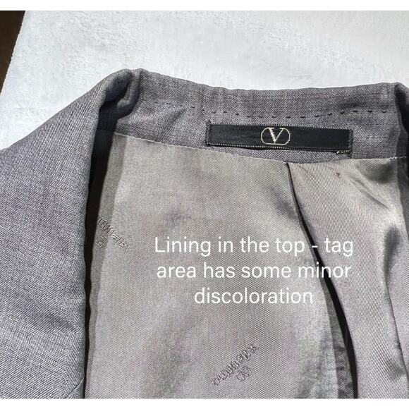 Valentino Uomo 44R Gray Nailhead Lightweight Blazer Sport Coat Jacket Note - Picture 14 of 14